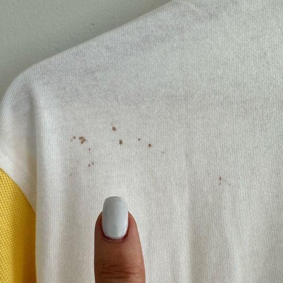 Tommy Hilfiger Men’s Yellow & White Striped Polo NWT Sz: Med - Picture 6 of 7